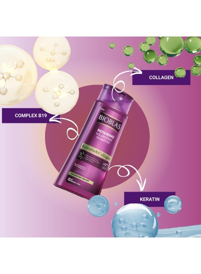Bioblas Collagen & Keratin Shampoo 360ml for Weak and Damaged Hair, Strengthening & Hair Repair Care - Image 3